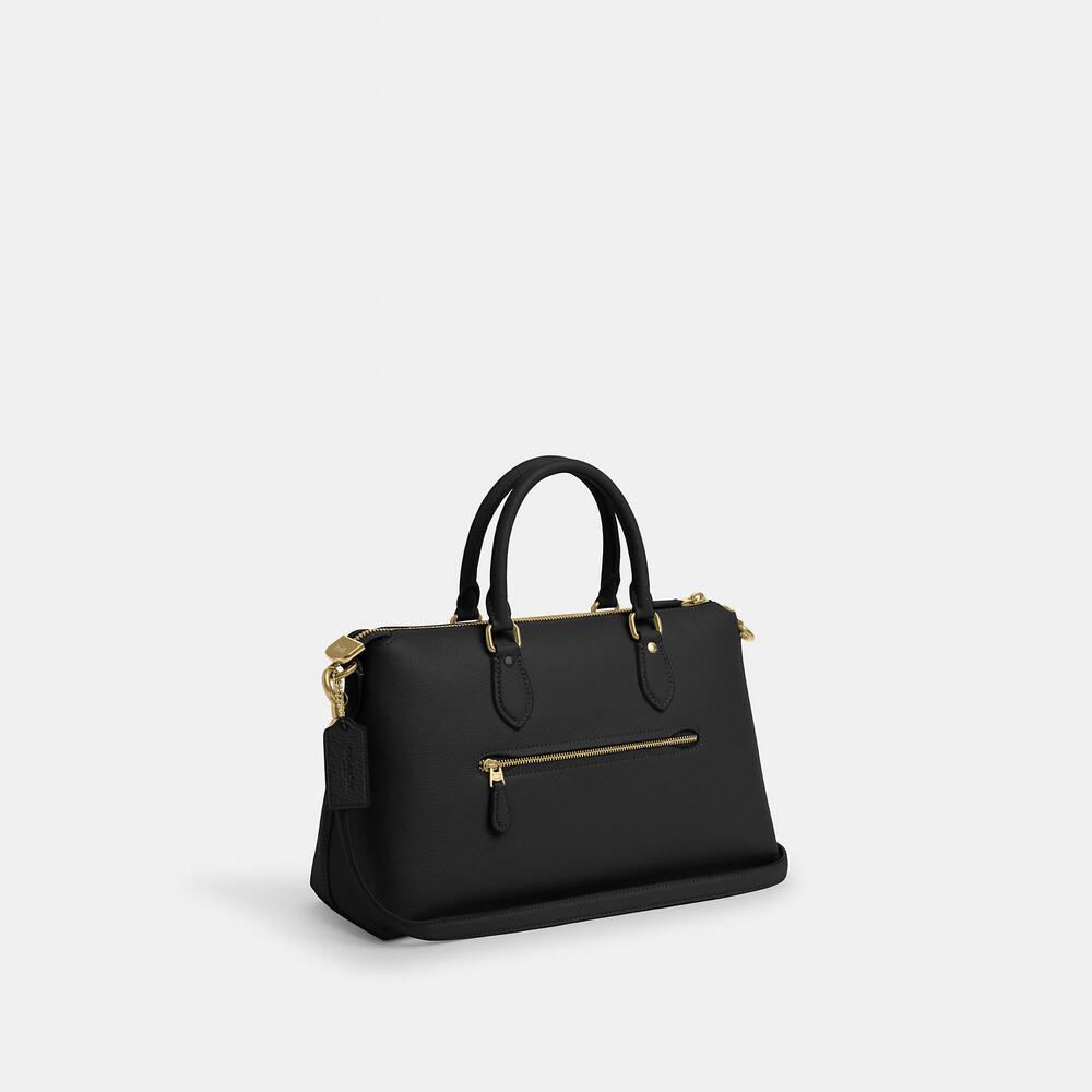 NWT Coach Georgia Satchel Bag In black pebbled leather - Picture 10 of 15